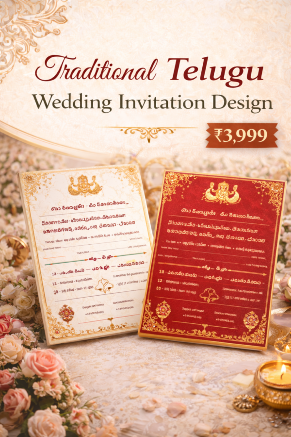 Traditional Telugu Wedding Invitation Design
